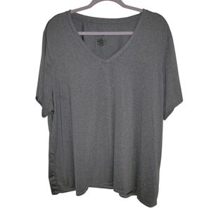 Zone Pro Charcoal V-Neck Short Sleeve Top Plus Size 3X